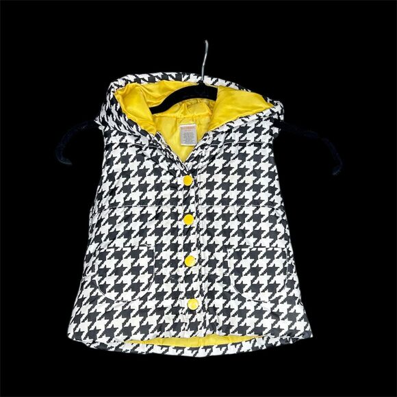 *3 for $20* Gymboree Toddler Black and White Houndstooth Puffer Coat with Hood - Picture 1 of 7